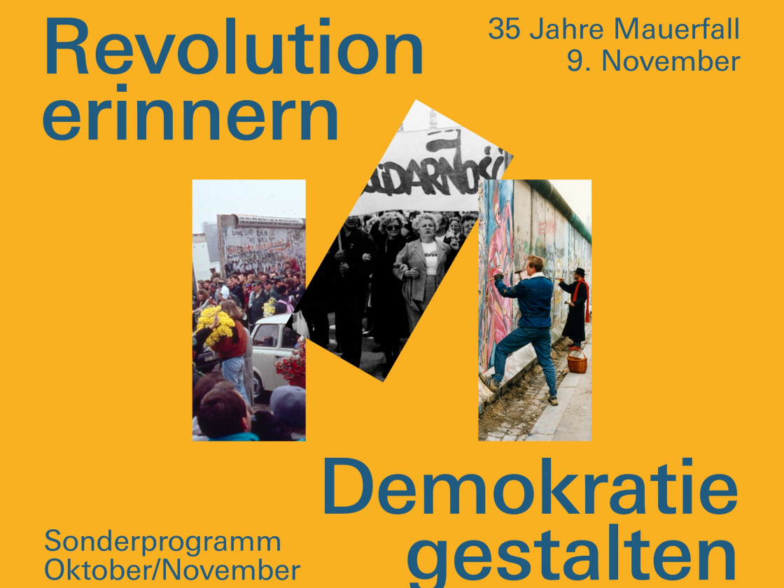 Teaserflyer zum Programm Revolution erinnern, Demokratie gestalten